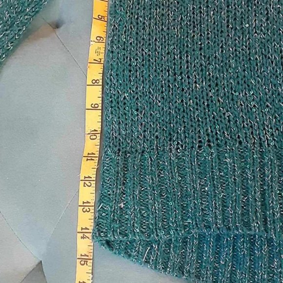 Mudd Teal green metallic high/low slouch sweater - Picture 7 of 8